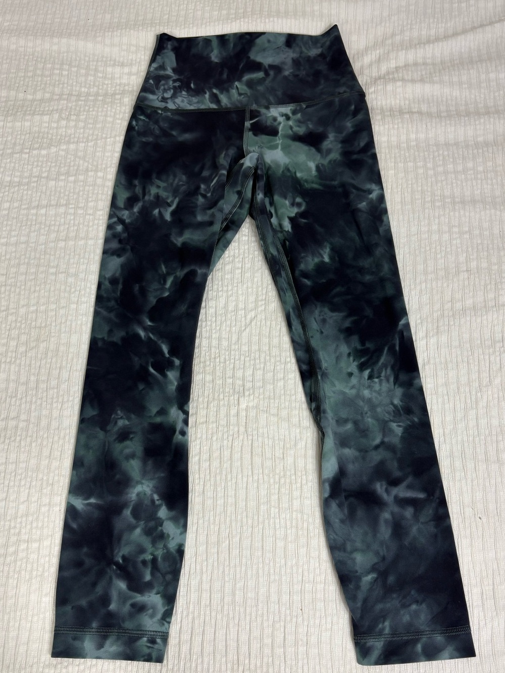 lululemon athletica Black & Dark Green Marble-Print Leggings